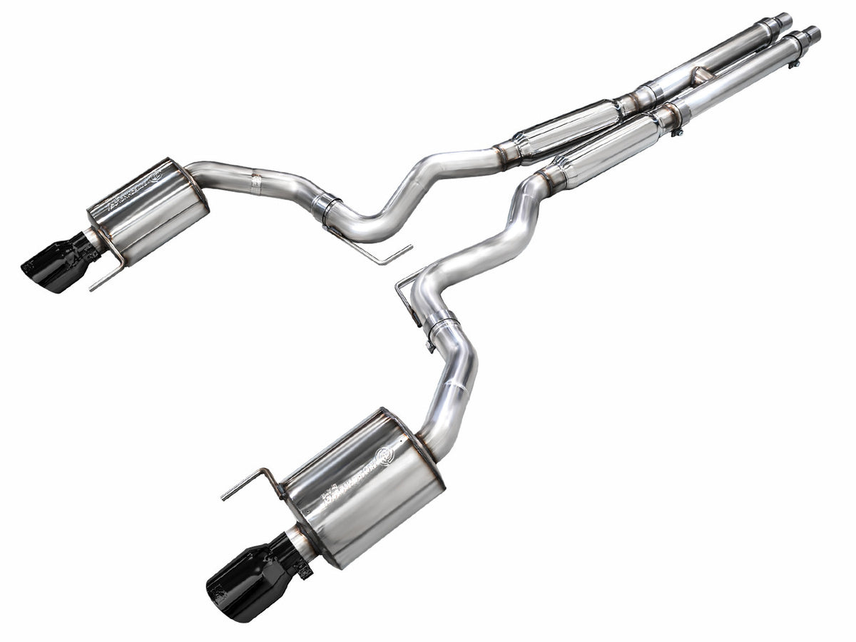 AWE Touring Edition Catback Exhaust Dual Black Tips (2024-2025 Mustang GT) 3015-33650