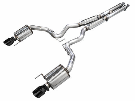 AWE Touring Edition Catback Exhaust Dual Black Tips (2024-2025 Mustang GT) 3015-33650