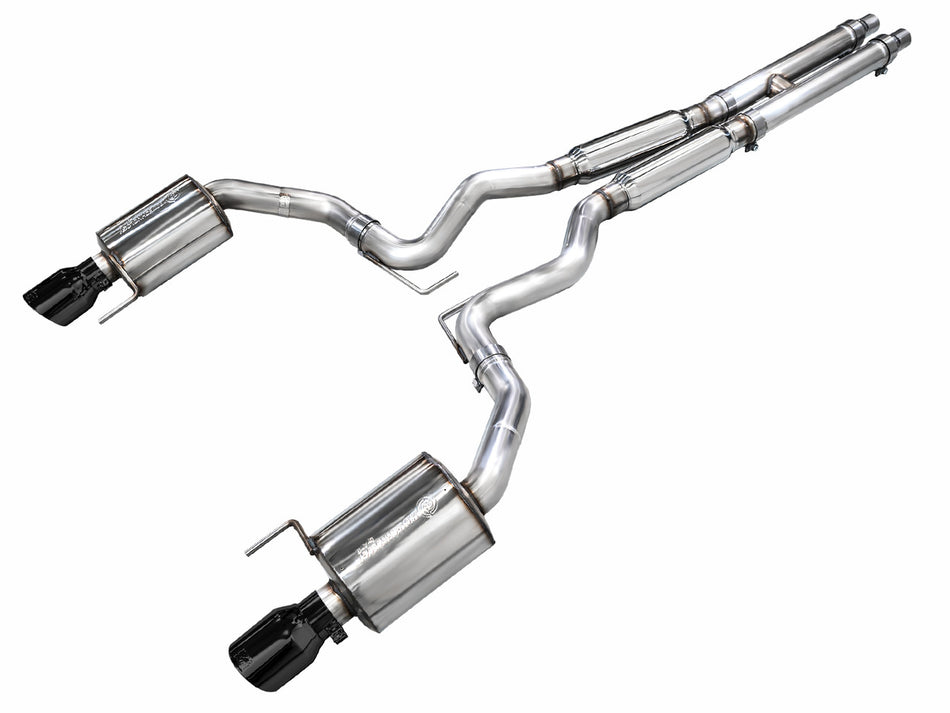 AWE Touring Edition Catback Exhaust Dual Black Tips (2024-2025 Mustang GT) 3015-33650
