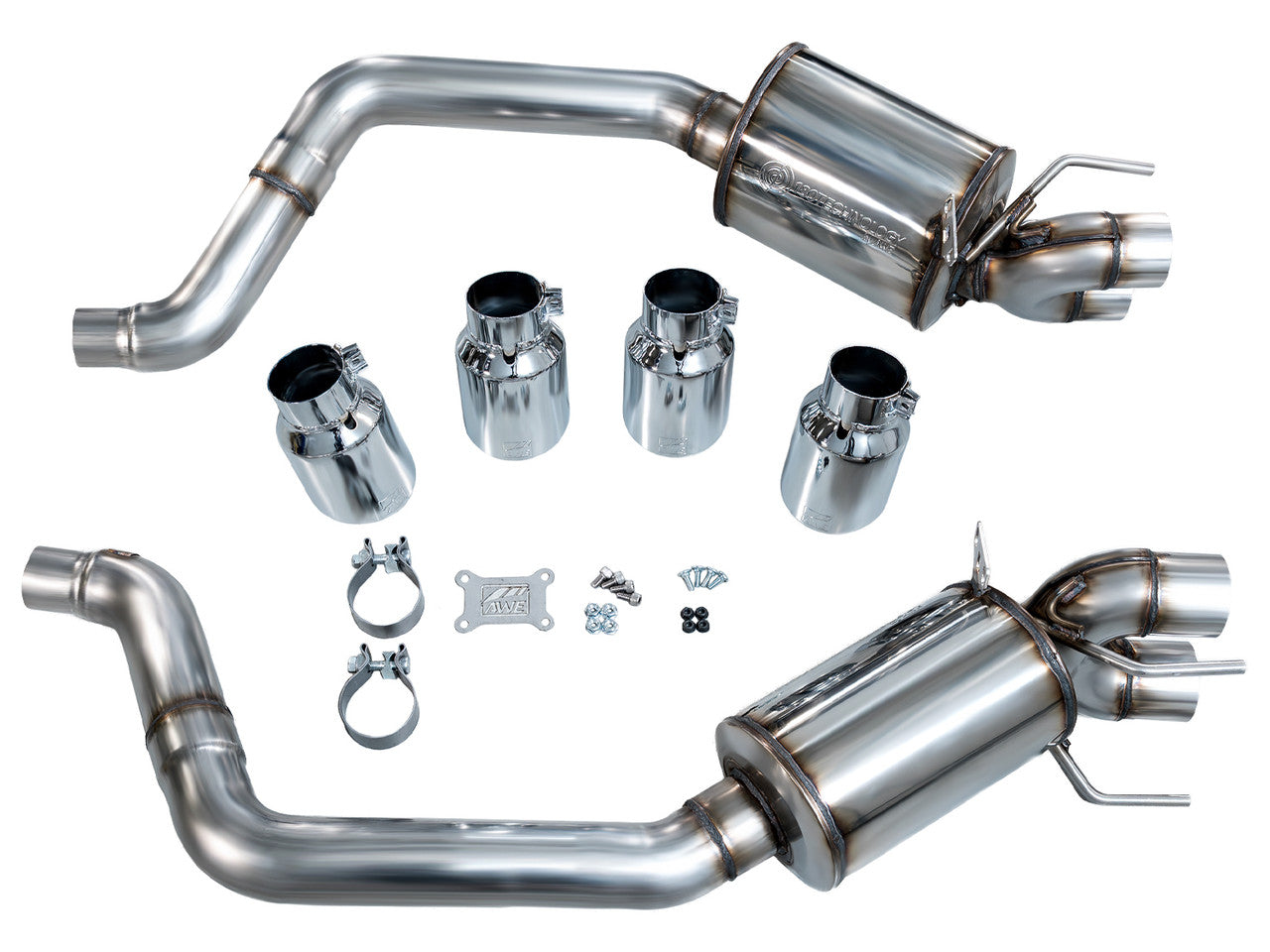 AWE Touring Edition Axleback Exhaust Chrome Tips (2005 - 2007 C6 Corvette 6.0L / 2008 6.0L) 3015-42660