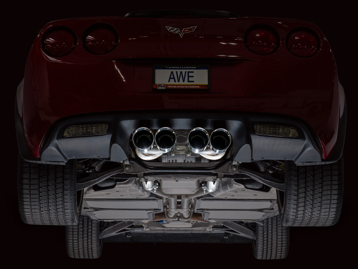 AWE Touring Edition Axleback Exhaust Chrome Tips (2009 - 2013 C6 Corvette 6.2L) 3015-42662