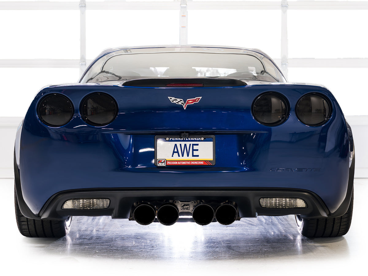 AWE Touring Edition Axleback Exhaust Black Tips (2006 - 2013 C6 Corvette Z06 / ZR1) 3015-43606