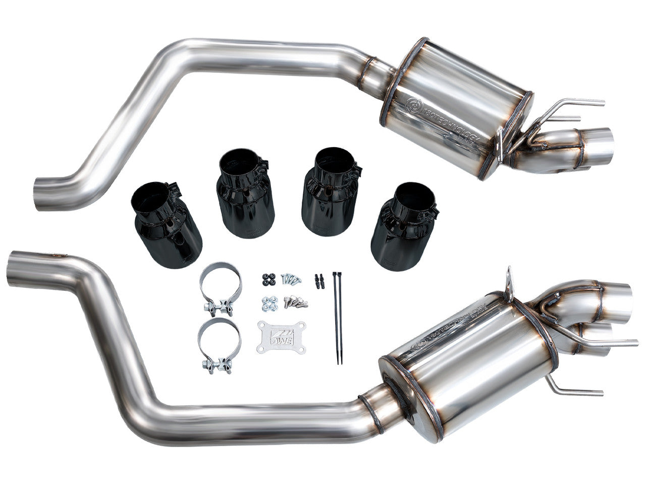AWE Touring Edition Axleback Exhaust Black Tips (2006 - 2013 C6 Corvette Z06 / ZR1) 3015-43606