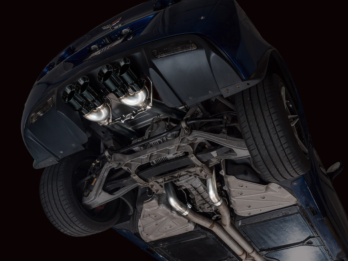 AWE Touring Edition Axleback Exhaust Black Tips (2006 - 2013 C6 Corvette Z06 / ZR1) 3015-43606