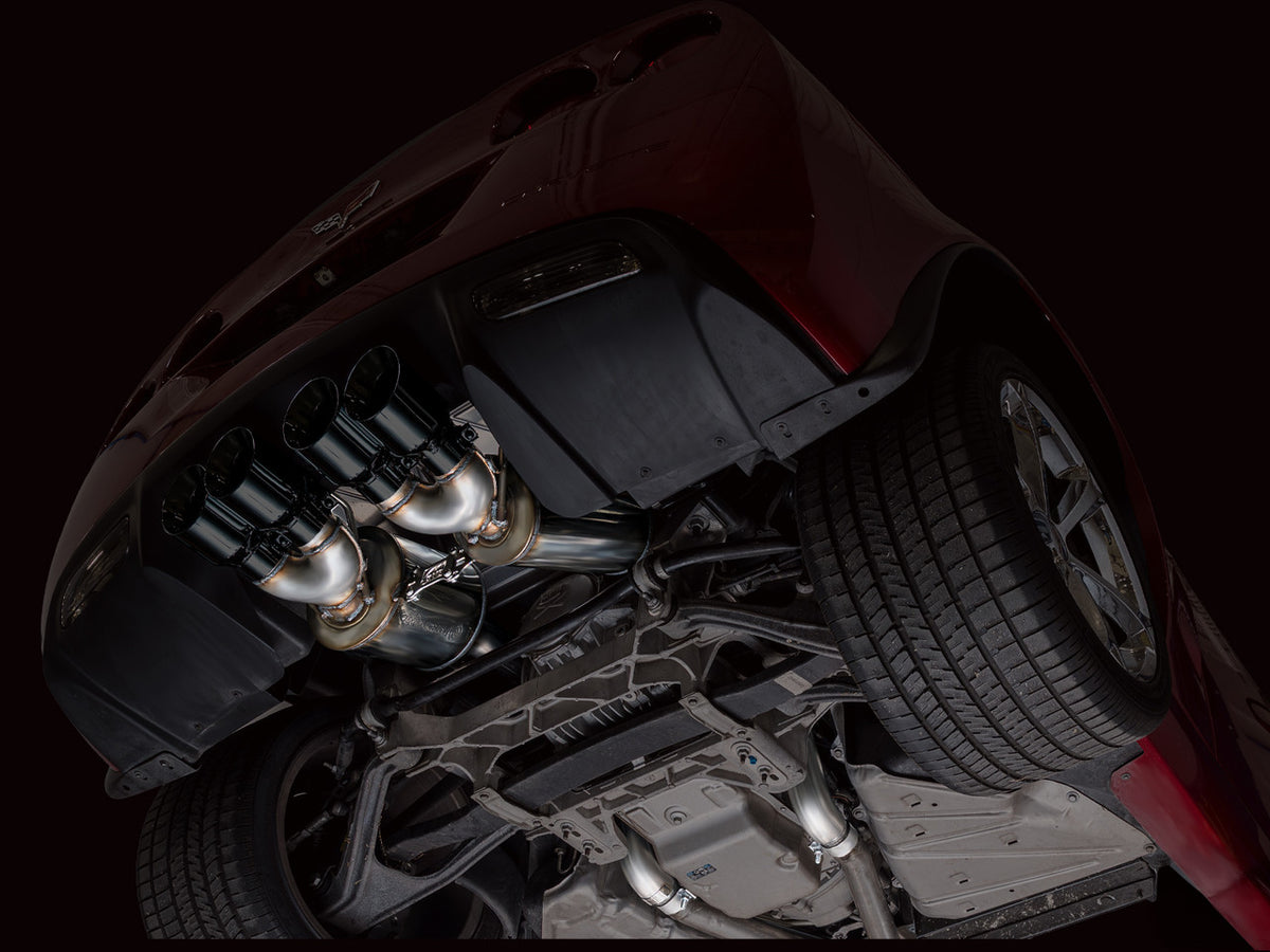 AWE Touring Edition Axleback Exhaust Black Tips (2005 - 2007 C6 Corvette 6.0L / 2008 6.0L) 3015-43660