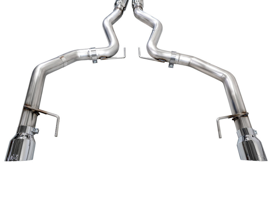 AWE Track Edition Catback Exhaust Dual Silver Tips (2024-2025 Mustang GT) 3020-32650