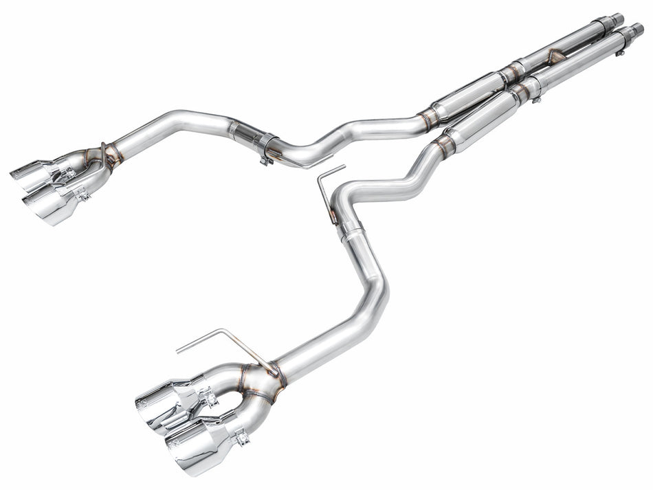 AWE Track Edition Catback Exhaust Quad Silver Tips (2024-2025 Dark Horse S650) 3020-42375