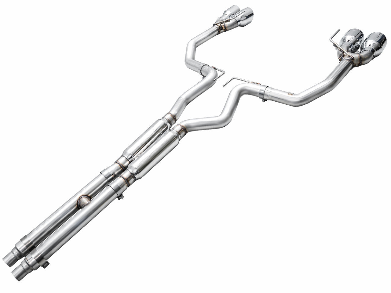 AWE Track Edition Catback Exhaust Quad Silver Tips (2024-2025 Dark Horse S650) 3020-42375