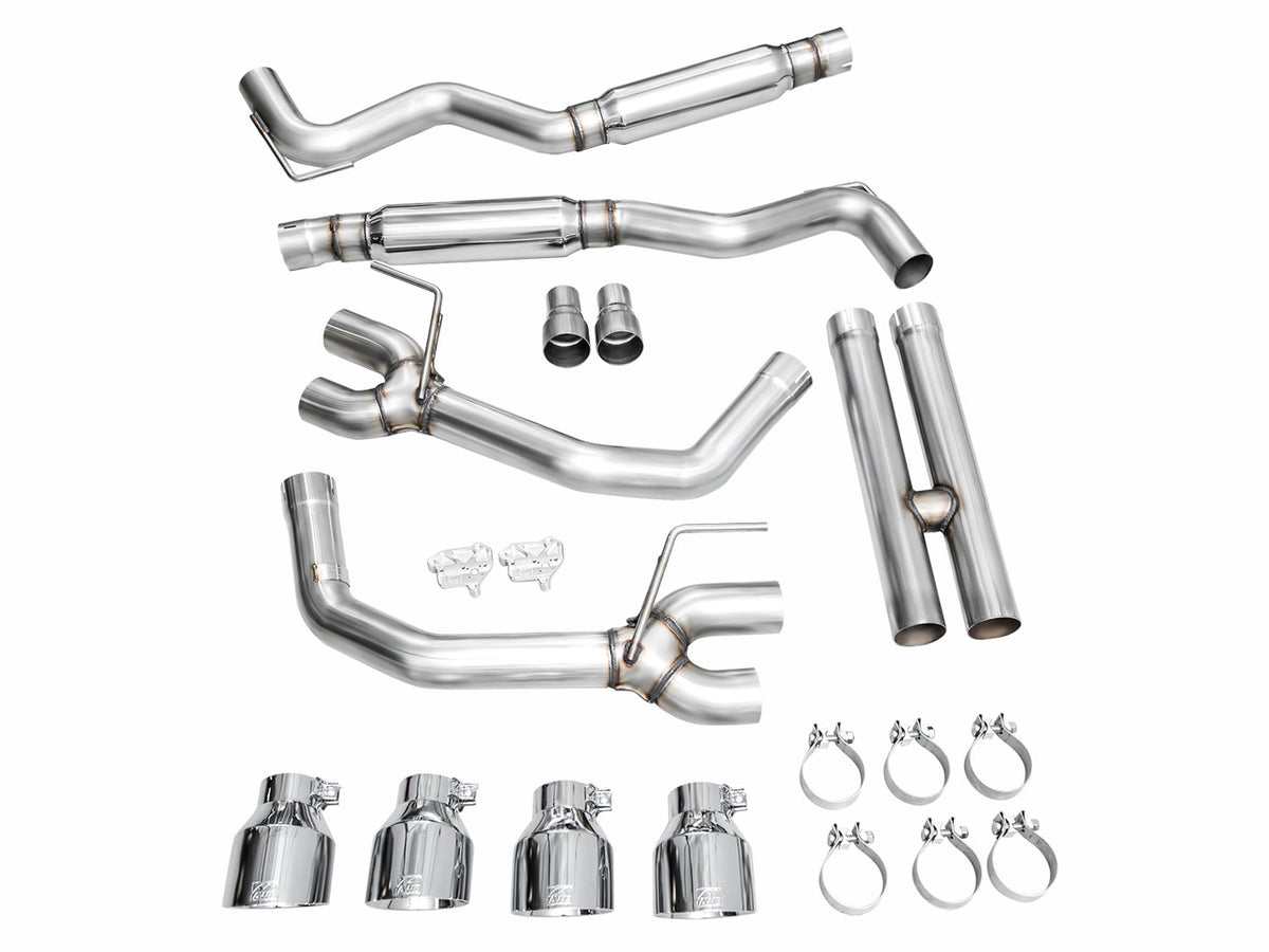 AWE Track Edition Catback Exhaust Quad Silver Tips (2024-2025 Dark Horse S650) 3020-42375