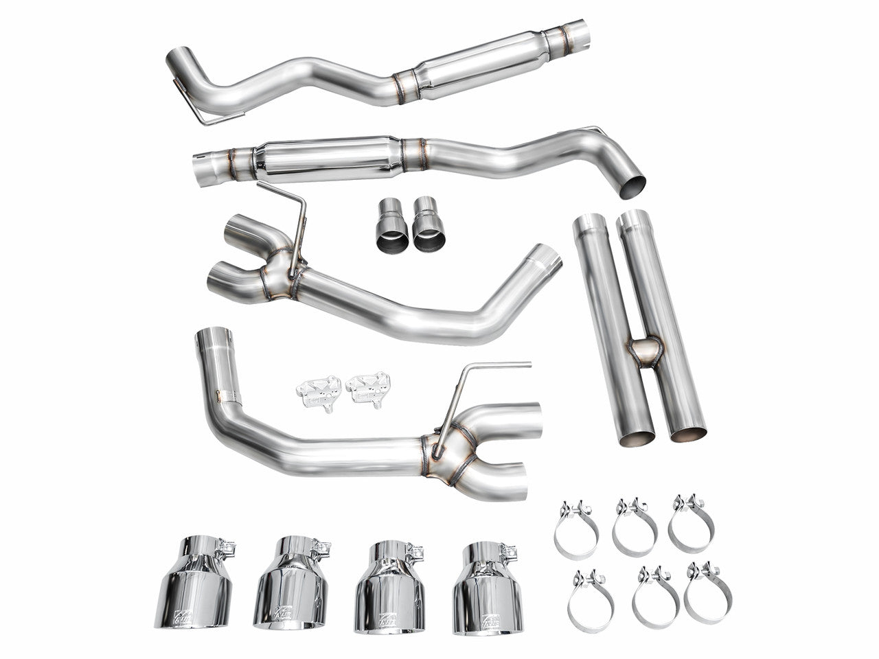 AWE Track Edition Catback Exhaust Quad Silver Tips (2024-2025 Dark Horse S650) 3020-42375
