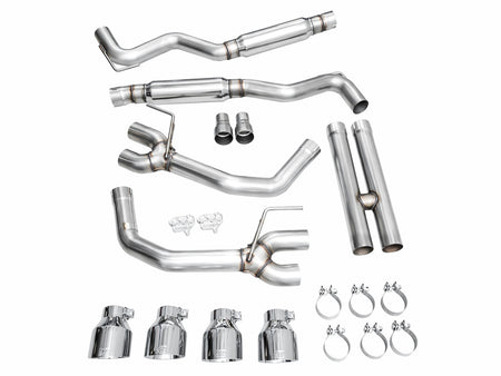 AWE Track Edition Catback Exhaust Quad Silver Tips (2024-2025 Dark Horse S650) 3020-42375
