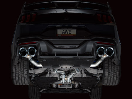AWE Track Edition Catback Exhaust Quad Silver Tips (2024-2025 Dark Horse S650) 3020-42375