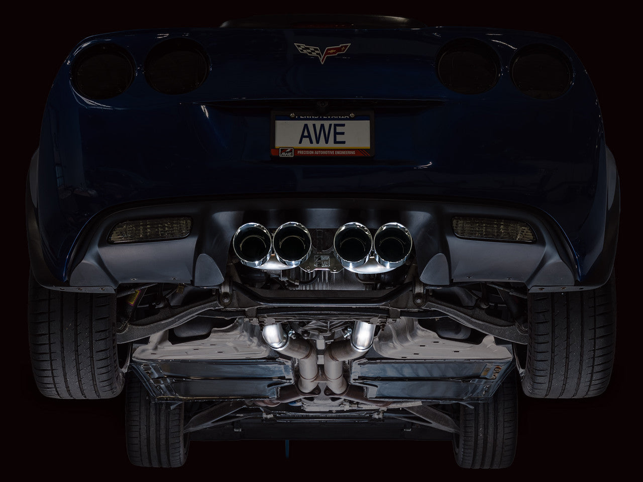 AWE Track Edition Axleback Exhaust Chrome Tips (2006 - 2013 C6 Corvette Z06 / ZR1) 3020-42606