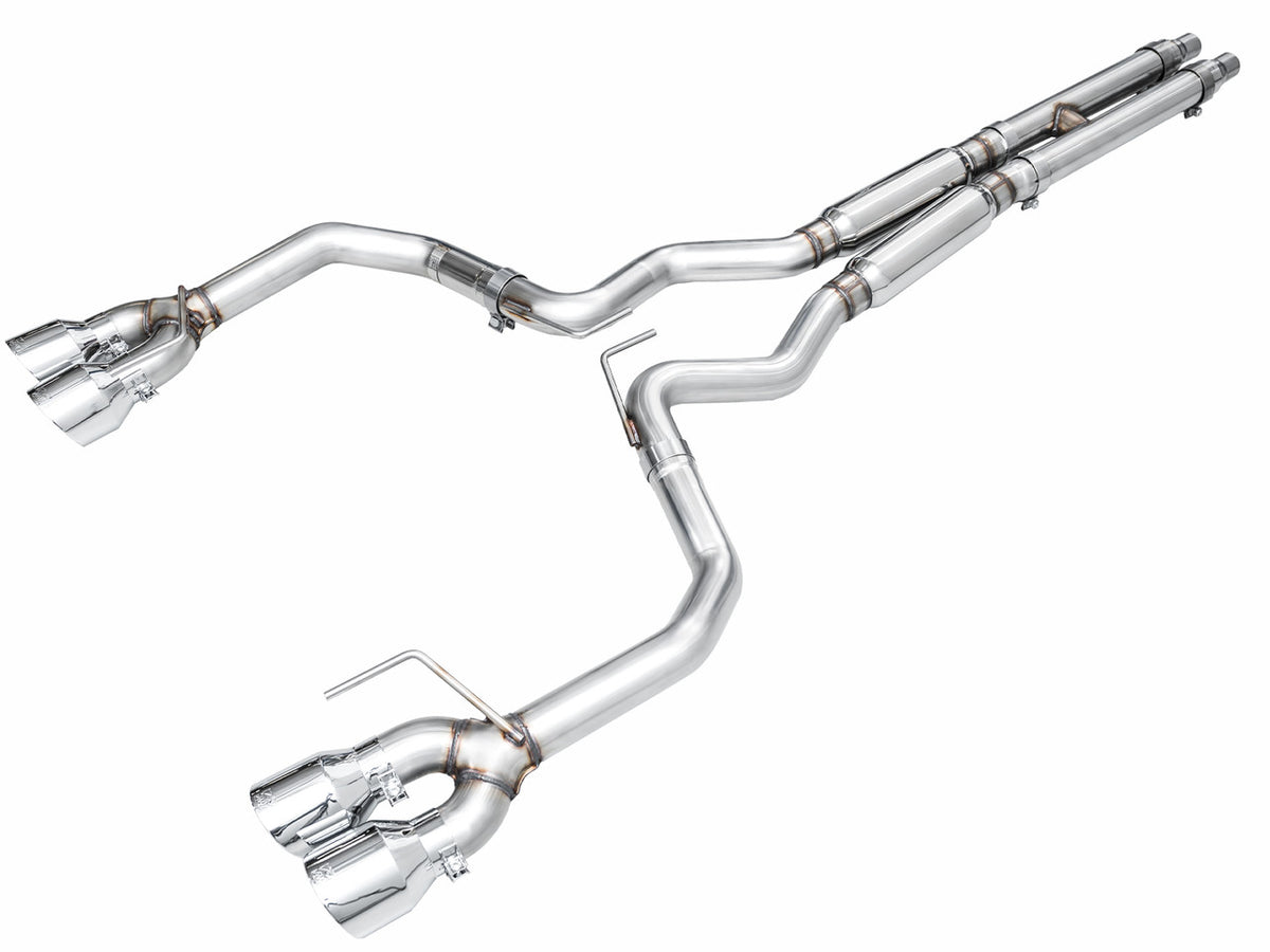 AWE Track Edition Catback Exhaust Quad Silver Tips (2024-2025 Mustang GT) 3020-42650