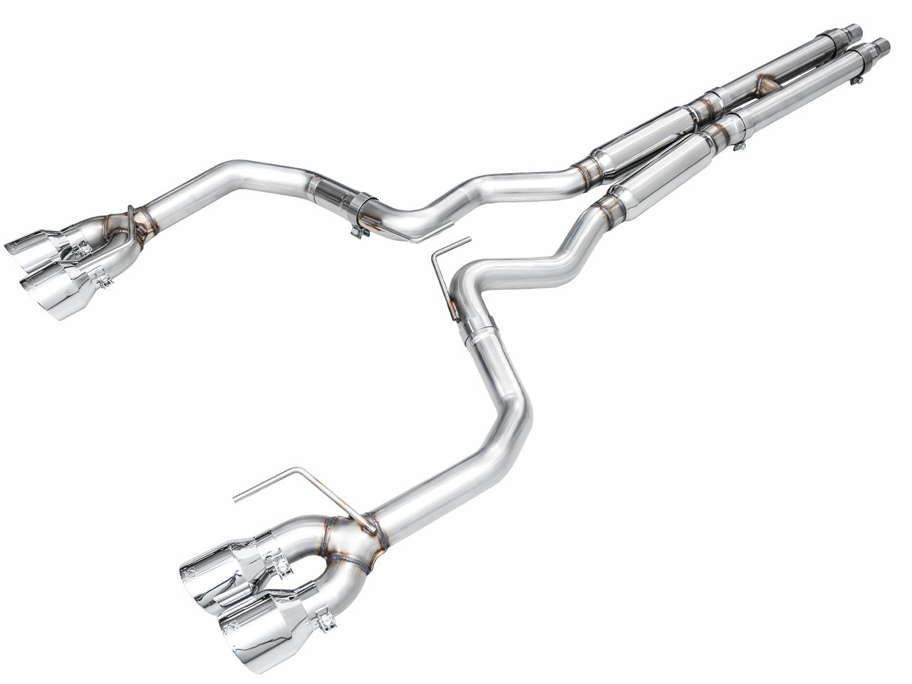 AWE Track Edition Catback Exhaust Quad Silver Tips (2024-2025 Mustang GT) 3020-42650