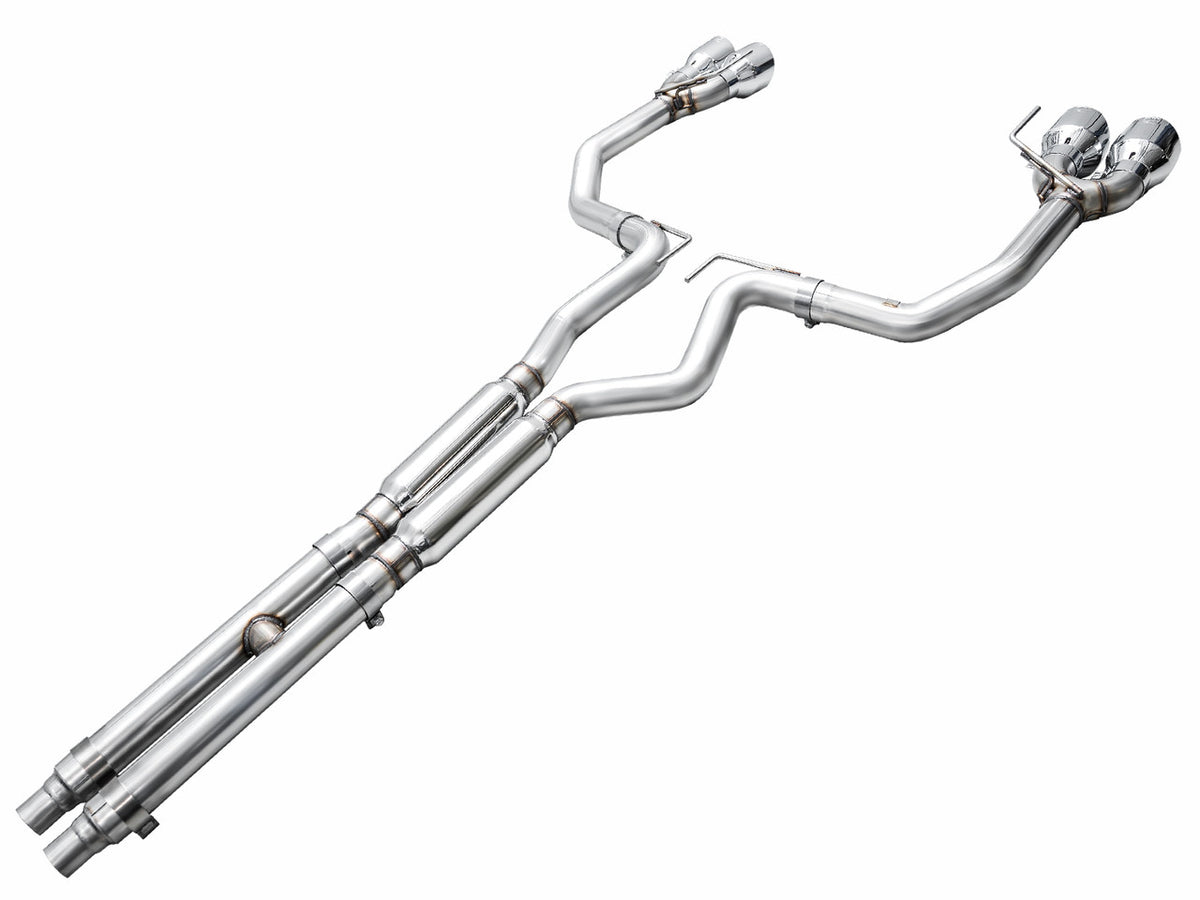 AWE Track Edition Catback Exhaust Quad Silver Tips (2024-2025 Mustang GT) 3020-42650