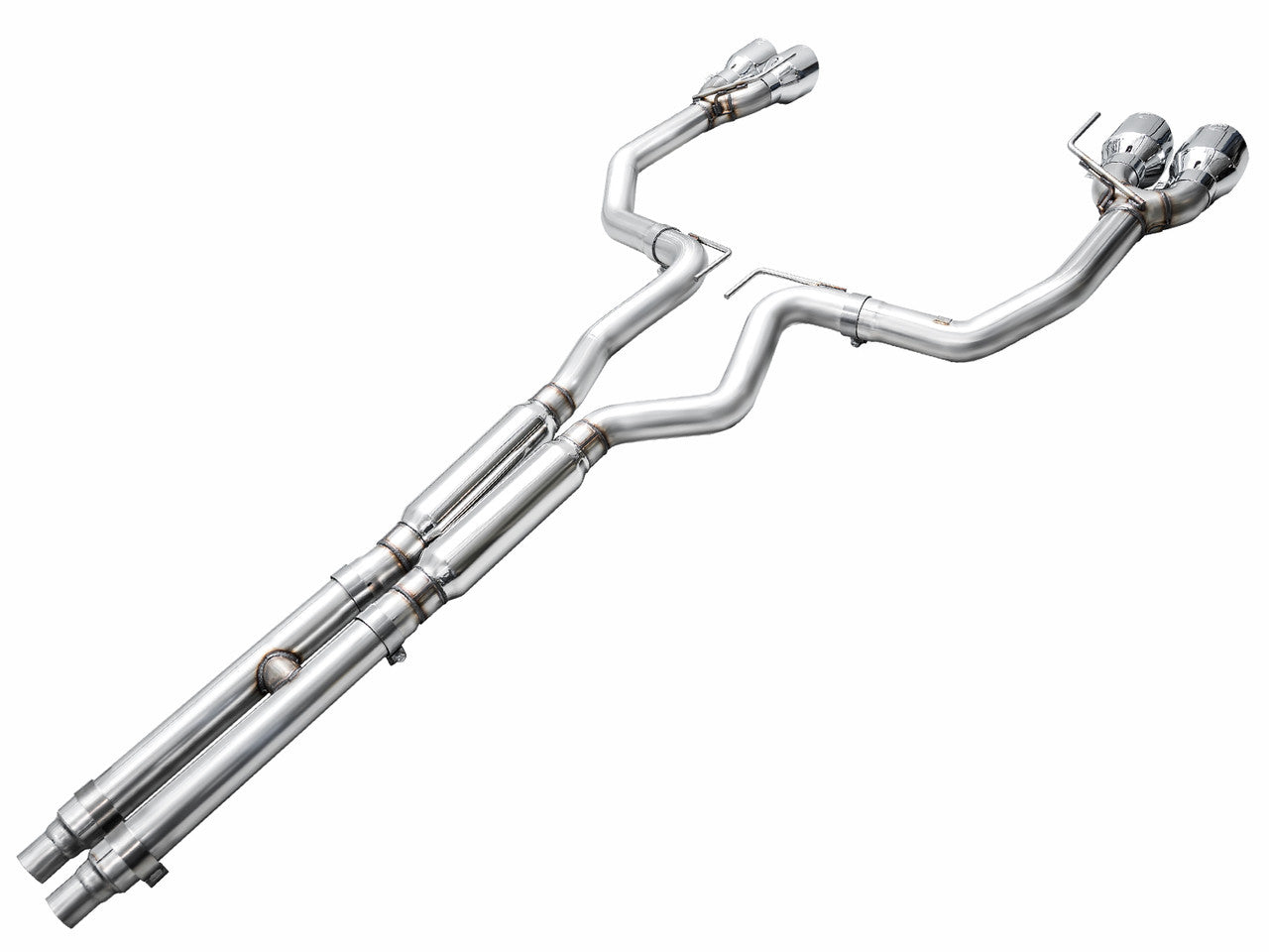 AWE Track Edition Catback Exhaust Quad Silver Tips (2024-2025 Mustang GT) 3020-42650