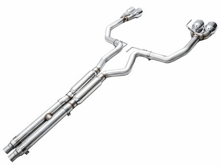 AWE Track Edition Catback Exhaust Quad Silver Tips (2024-2025 Mustang GT) 3020-42650