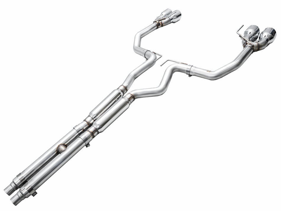 AWE Track Edition Catback Exhaust Quad Silver Tips (2024-2025 Mustang GT) 3020-42650