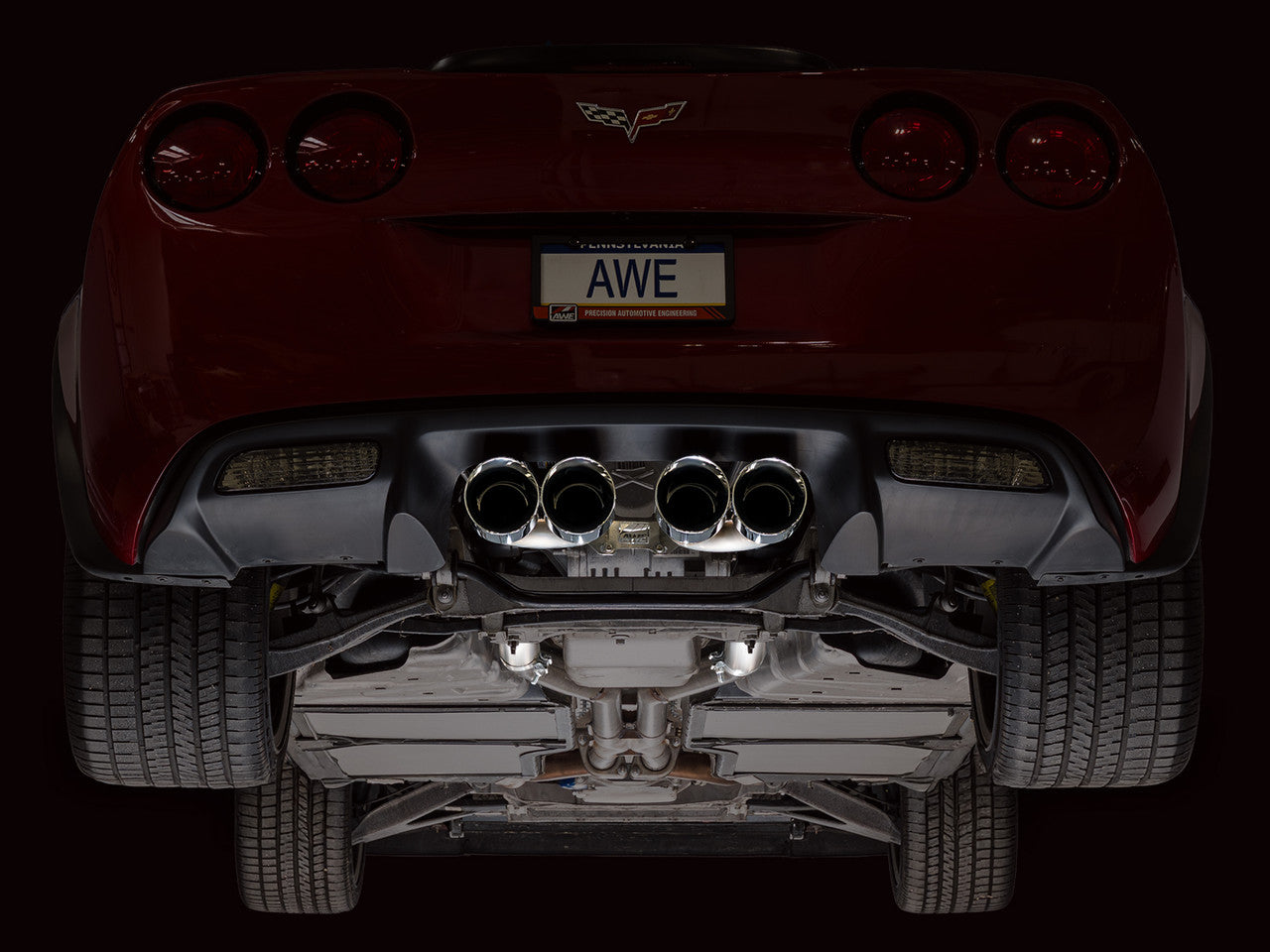 AWE Track Edition Axleback Exhaust Chrome Tips (2005 - 2007 C6 Corvette 6.0L / 2008 6.0L) 3020-42660