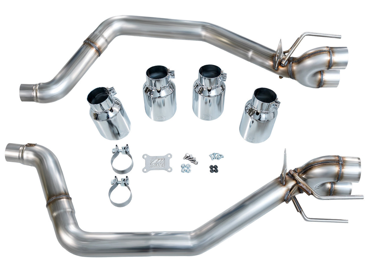AWE Track Edition Axleback Exhaust Chrome Tips (2009 - 2013 C6 Corvette 6.2L) 3020-42662
