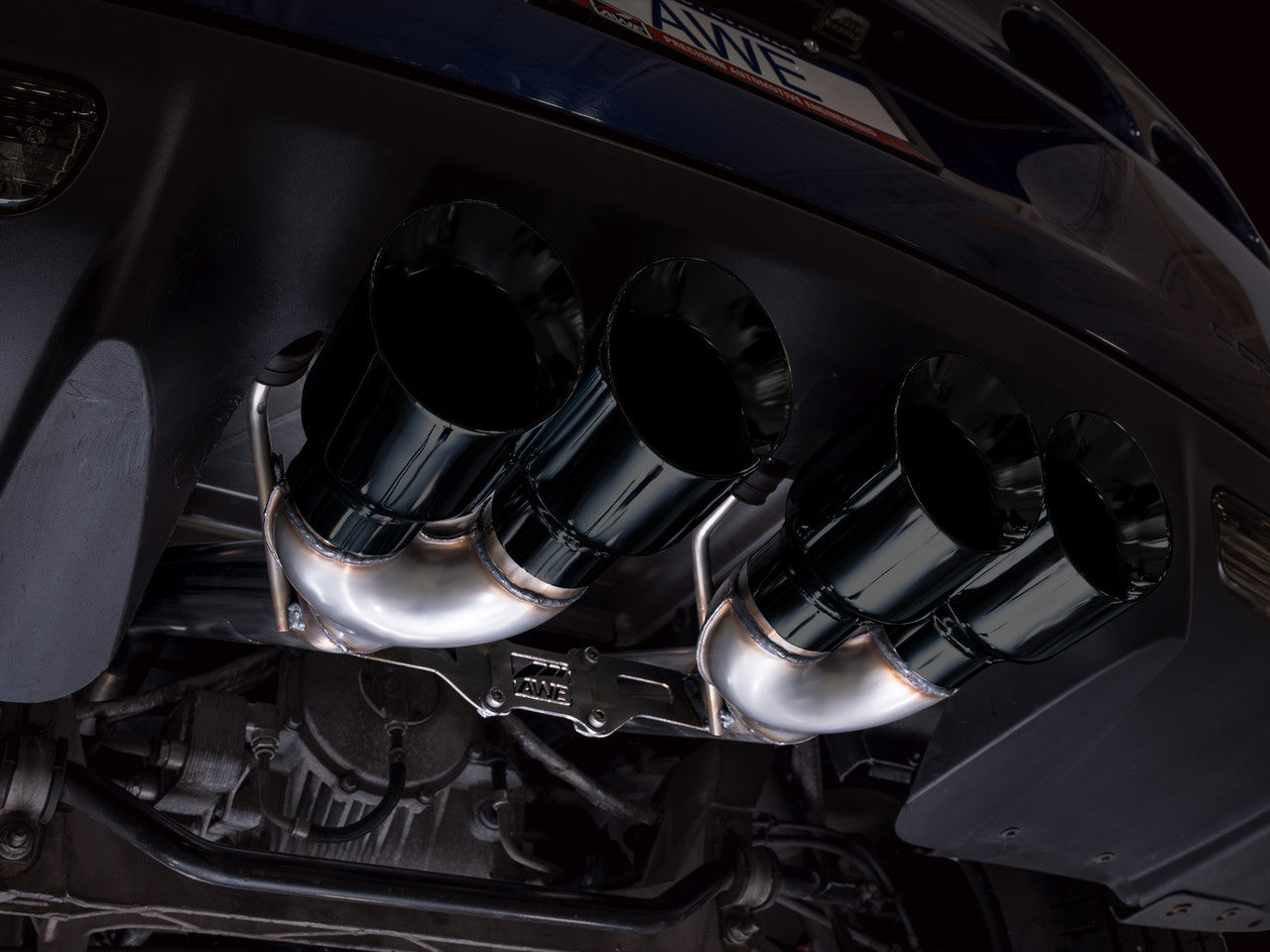 AWE Track Edition Axleback Exhaust Black Tips (2006 - 2013 C6 Corvette Z06 / ZR1) 3020-43606