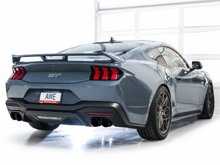 AWE Track Edition Catback Exhaust Quad Black Tips (2024-2025 Mustang GT) 3020-43650
