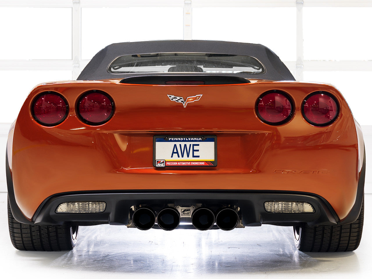 AWE Track Edition Axleback Exhaust Black Tips (2005 - 2007 C6 Corvette 6.0L / 2008 6.0L) 3020-43660