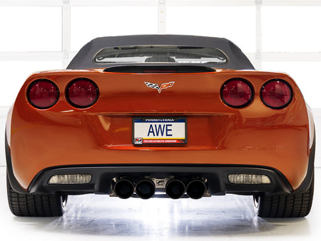 AWE Track Edition Axleback Exhaust Black Tips (2005 - 2007 C6 Corvette 6.0L / 2008 6.0L) 3020-43660