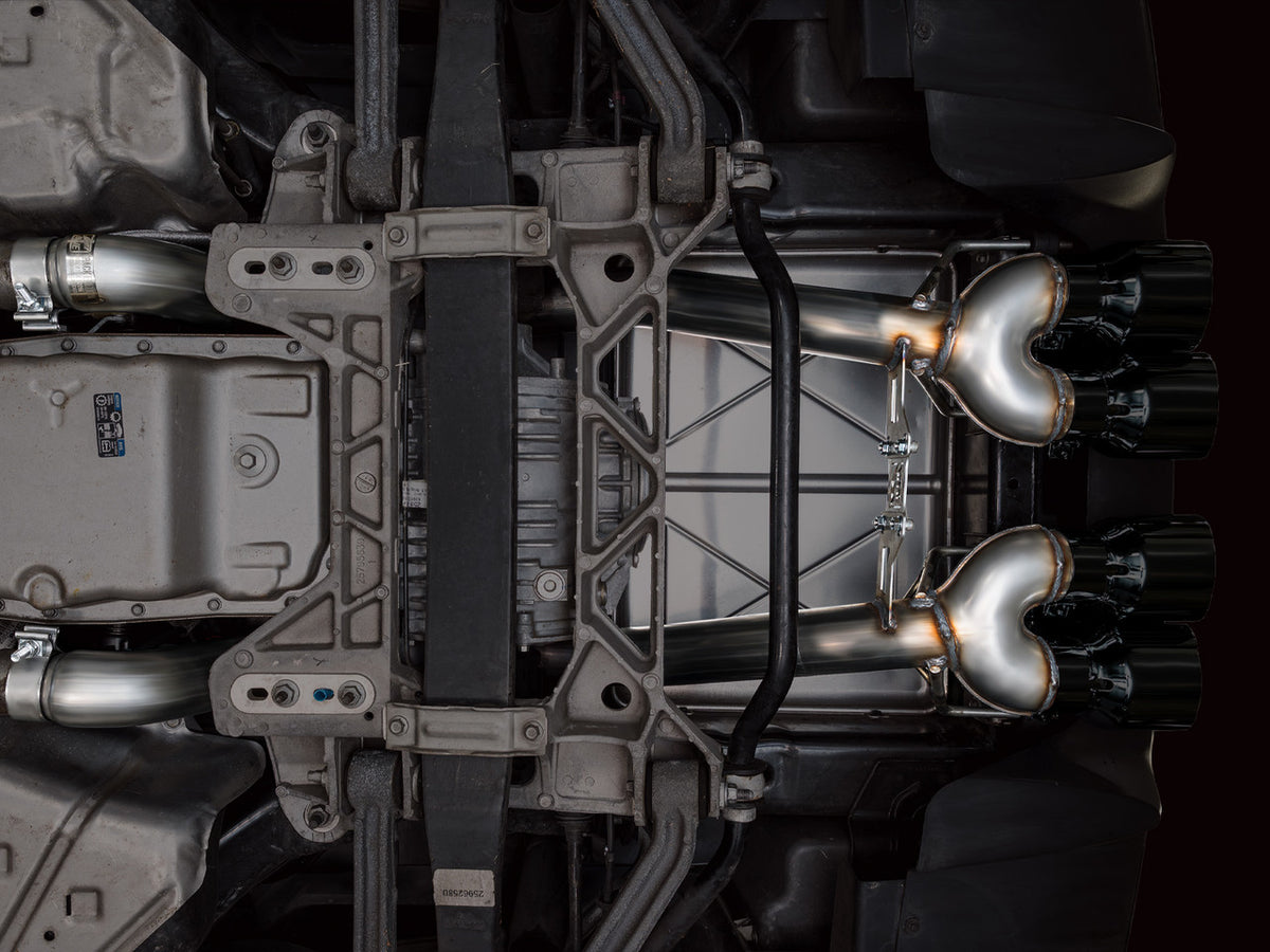 AWE Track Edition Axleback Exhaust Black Tips (2005 - 2007 C6 Corvette 6.0L / 2008 6.0L) 3020-43660