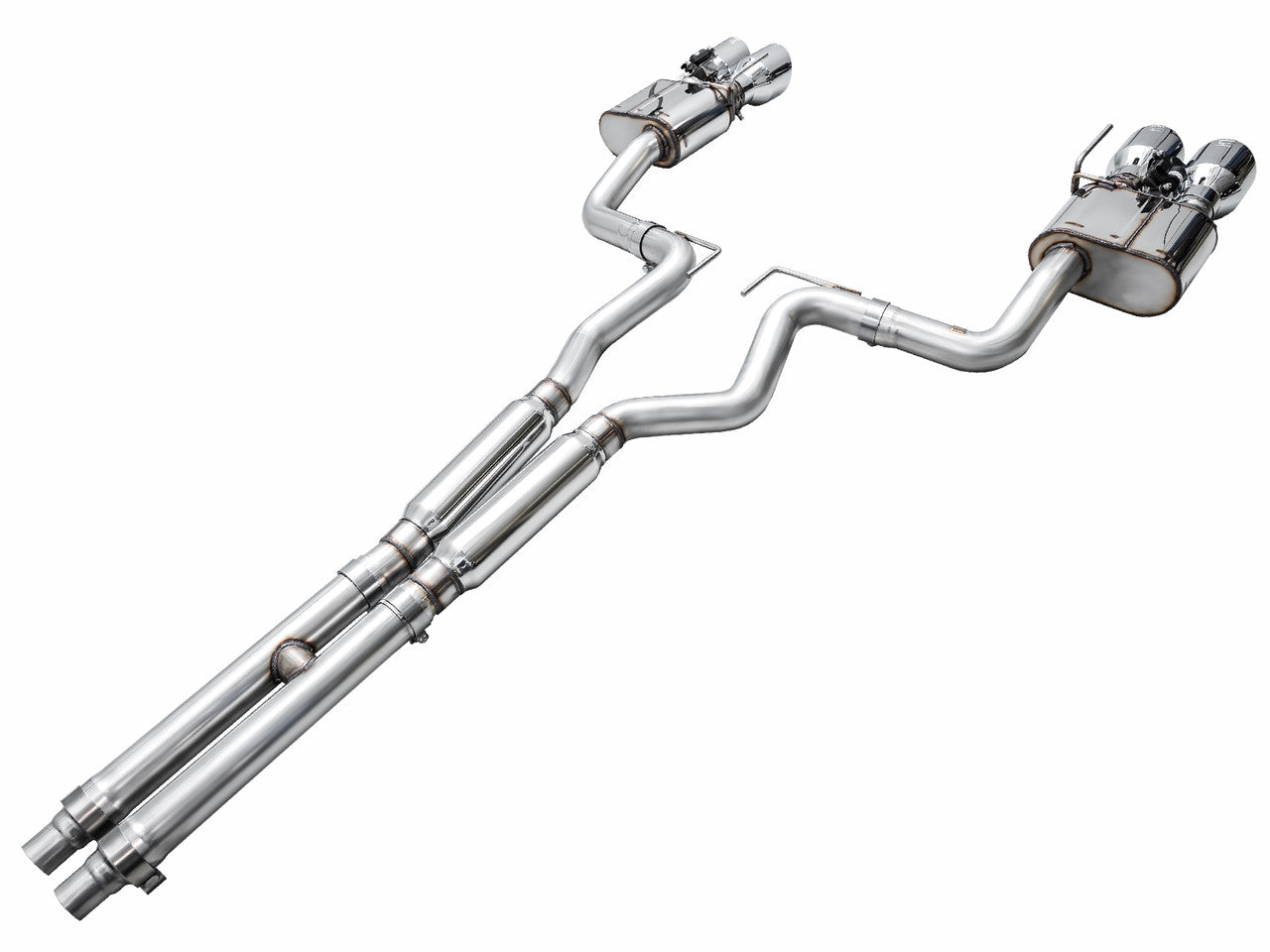 AWE Switchpath Catback Exhaust Quad Silver Tips (2024-2025 Dark Horse S650) 3025-42375