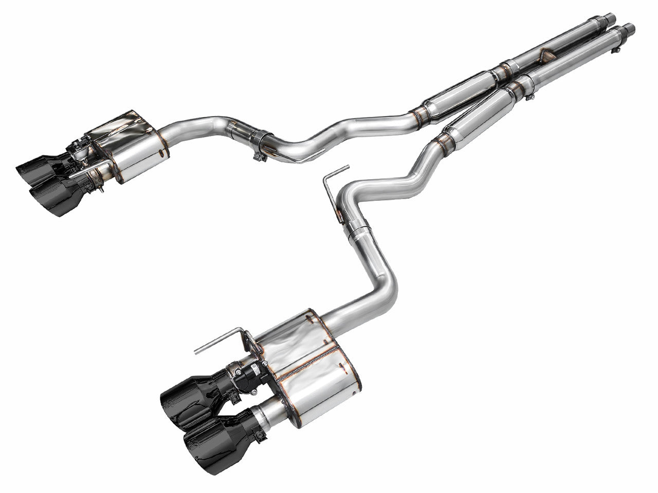 AWE Switchpath Catback Exhaust Quad Black Tips (2024-2025 Dark Horse S650) 3025-43375