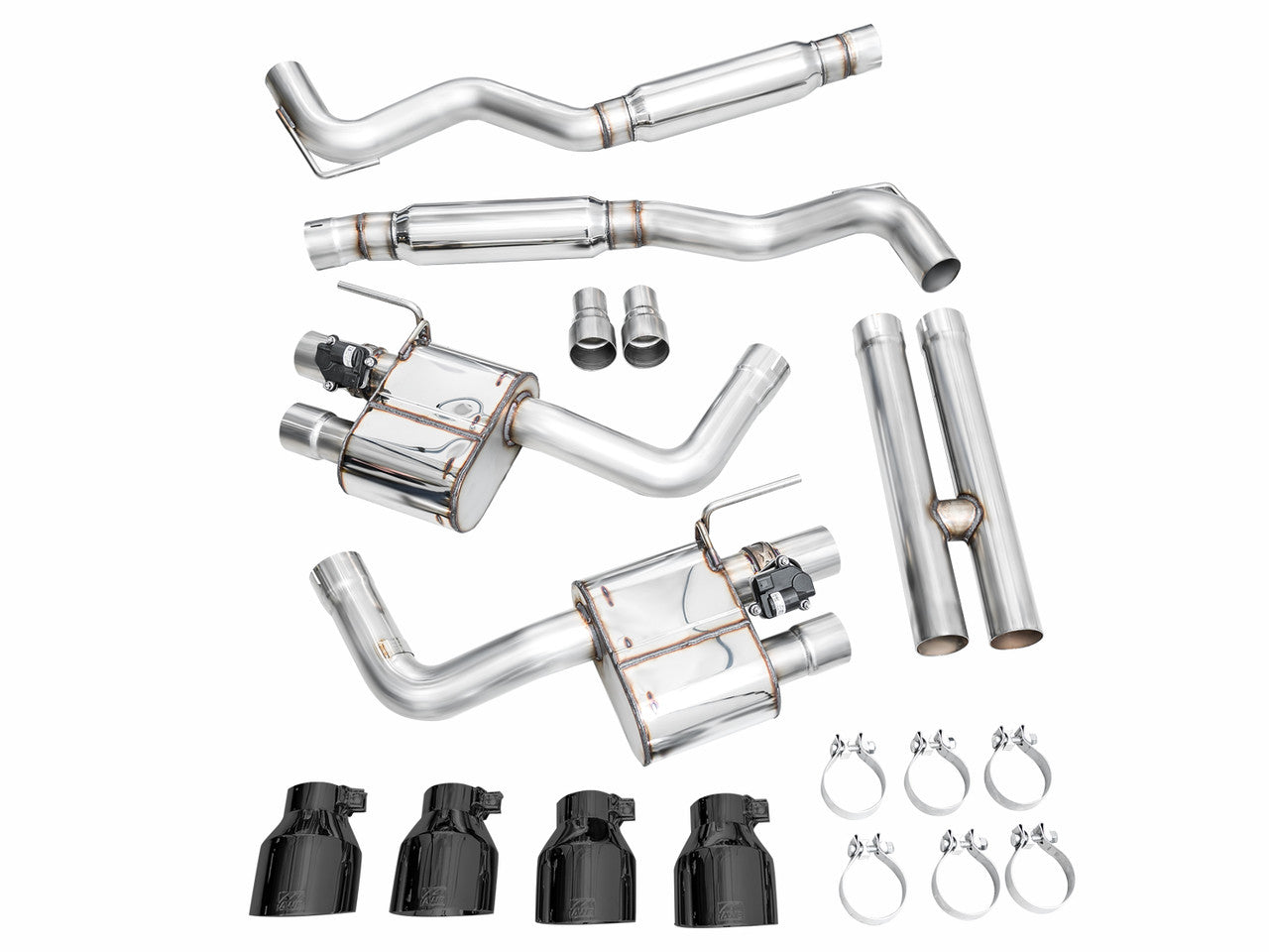 AWE Switchpath Catback Exhaust Quad Black Tips (2024-2025 Dark Horse S650) 3025-43375
