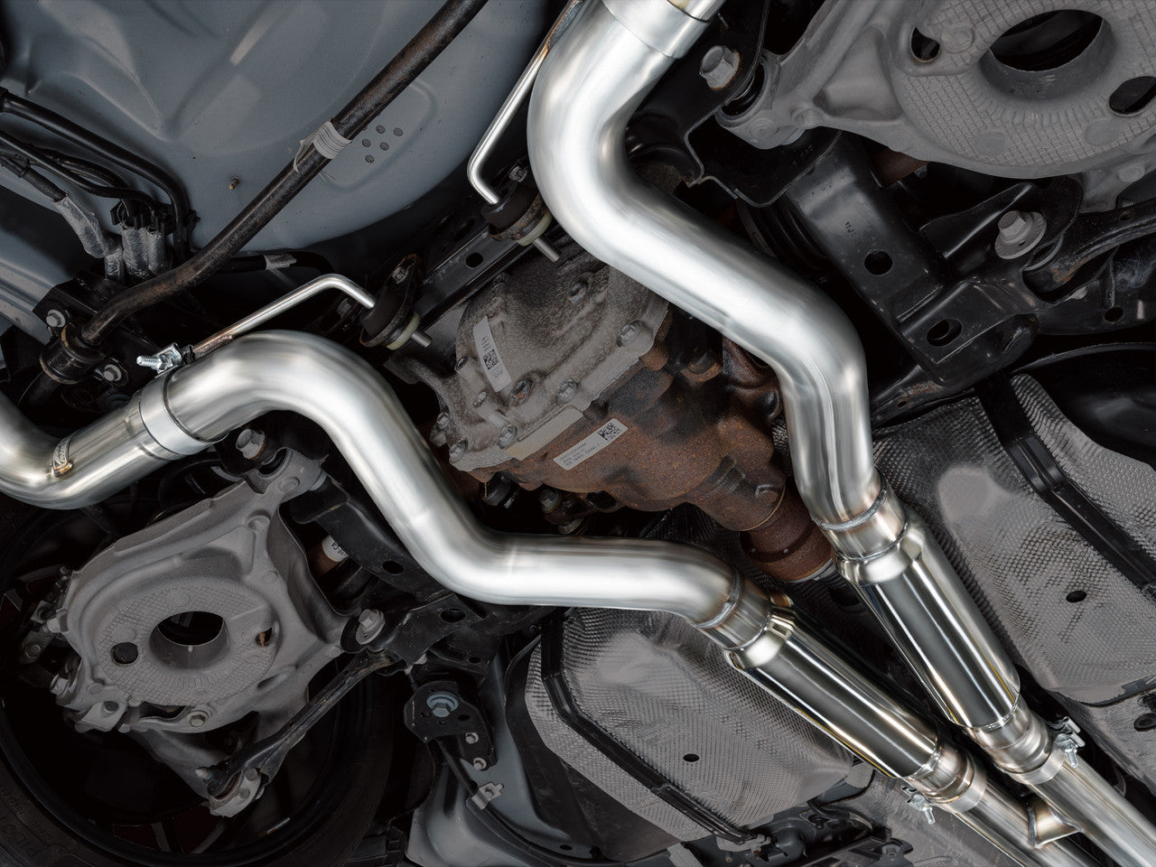 AWE Switchpath Exhaust Black Tips (2018 - 2023 Mustang GT) 3025-43550