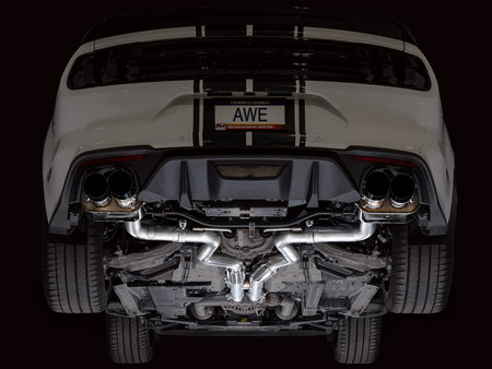 AWE Switchpath Exhaust Black Tips (2018 - 2023 Mustang GT) 3025-43550