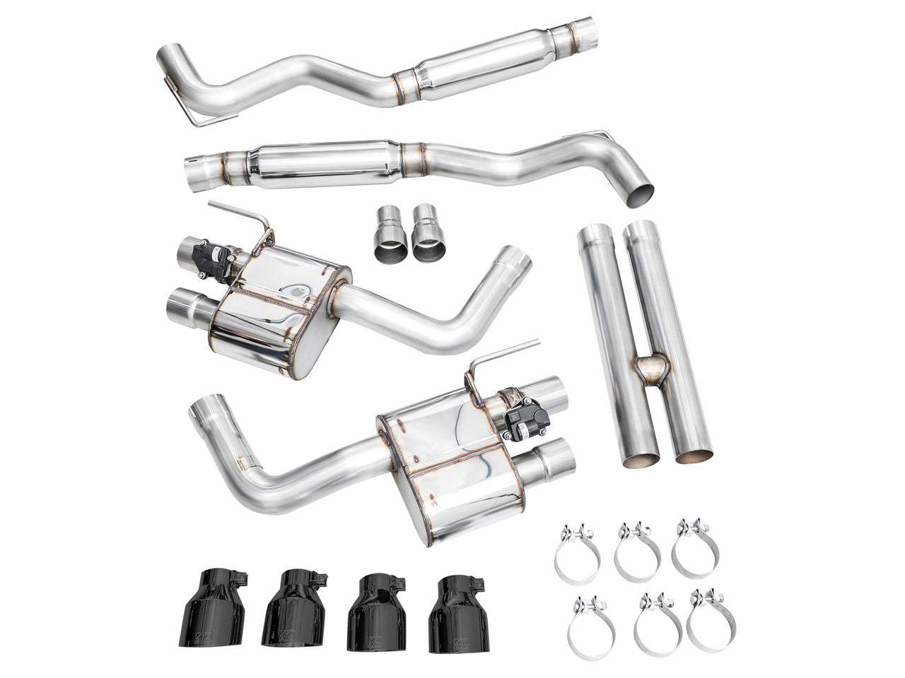 AWE SwitchPath Catback Exhaust Quad Black Tips (2024-2025 Mustang GT) 3025-43650