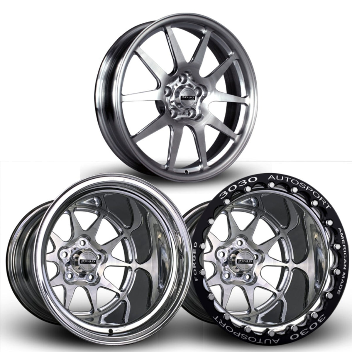 3030 Autosport Mach 10 18x5 & 17x10 Drag Pack (2015-2023 Mustang / 2024 Mustang)