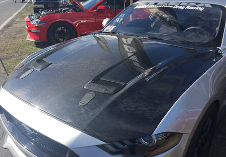 Anderson Composites Type-OE Double Sided Carbon Fiber Hood (2018-2023 Mustang GT/Eco) AC-HD18FDMU-OE-DS
