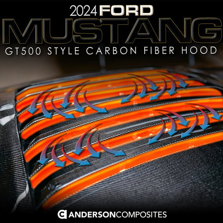 Anderson Composites Double Sided Type-GT5 Carbon Fiber Hood (2024-2025 Mustang) AC-HD24FDMU-GT5-DS