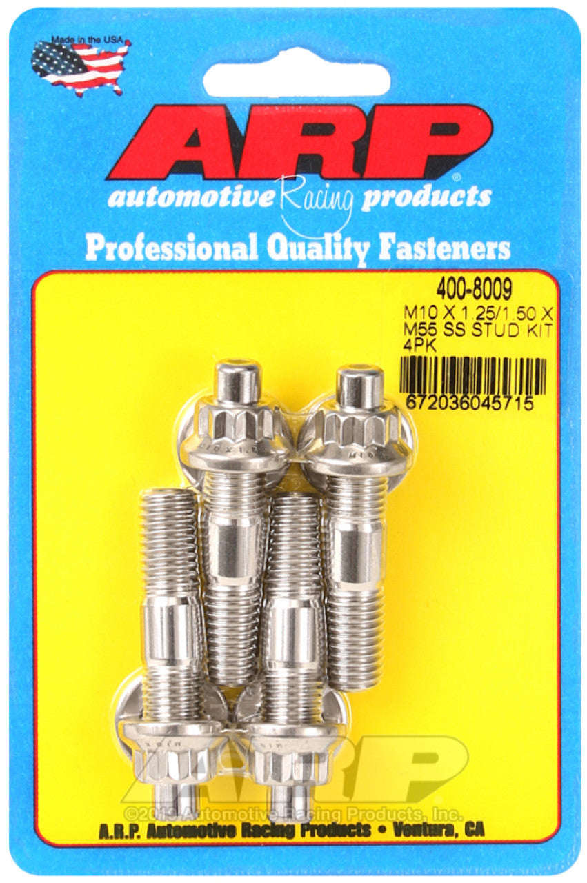 ARP M10 X 1.25/1.50 X 55mm Broached Stud Kit (4 pcs) - 400-8009