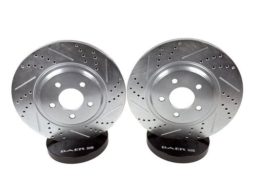 Baer Slotted Drilled Zinc-Plated Sport Rear Rotor Pair (2005 - 2014 Mustang) 54131-020