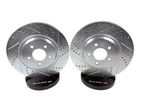 Baer Slotted Drilled Zinc-Plated Sport Rear Rotor Pair (2005 - 2014 Mustang) 54131-020