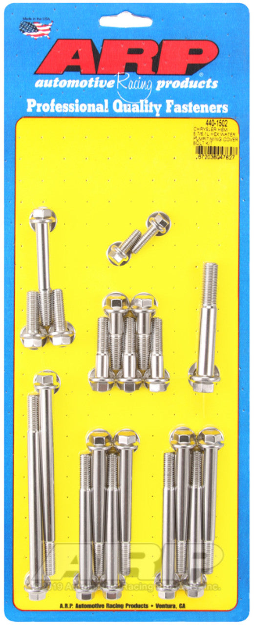 ARP Chrysler Hemi 5.7/6.1L Stainless Steel Hex Water Pump/Timing Cover Bolt Kit - 440-1502
