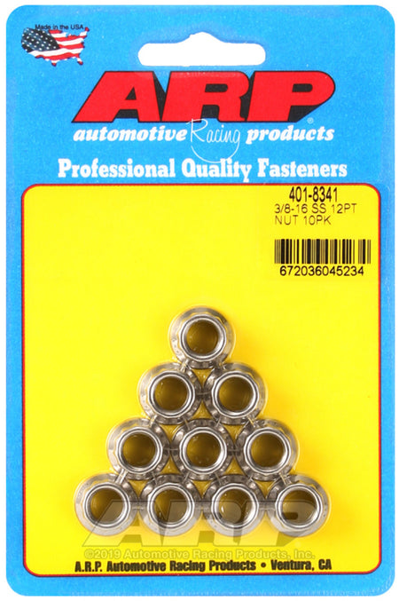 ARP 3/8-16 12PT SS - 10 PK - 401-8341