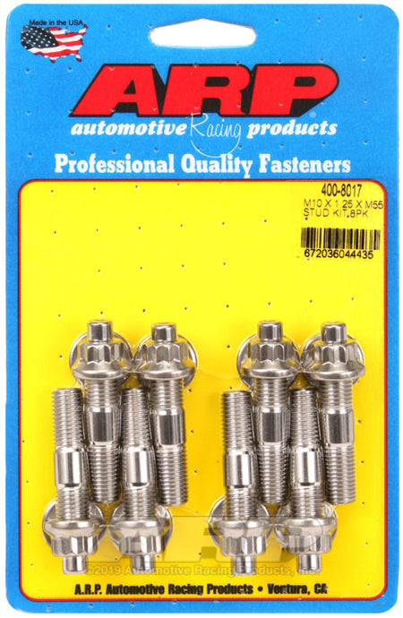 ARP Sport Compact M10 x 1.25 x 55mm Stainless Accessory Studs (8 pack) - 400-8017