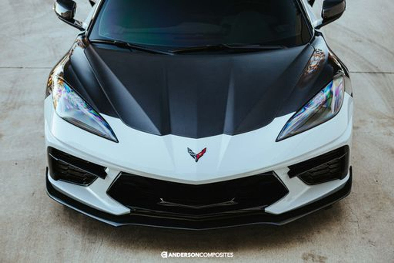 Anderson Composites Carbon Fiber Front Splitter (2020-2021 C8 Corvette) AC-FL20CHC8-MB