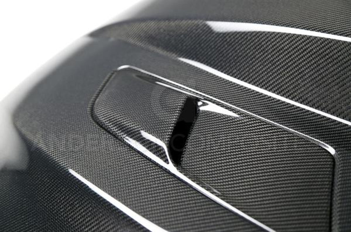 Anderson Composites 3" Double Sided Carbon Fiber Cowl Hood (15-17 Mustang) AC-HD15FDMU-CJ-DS