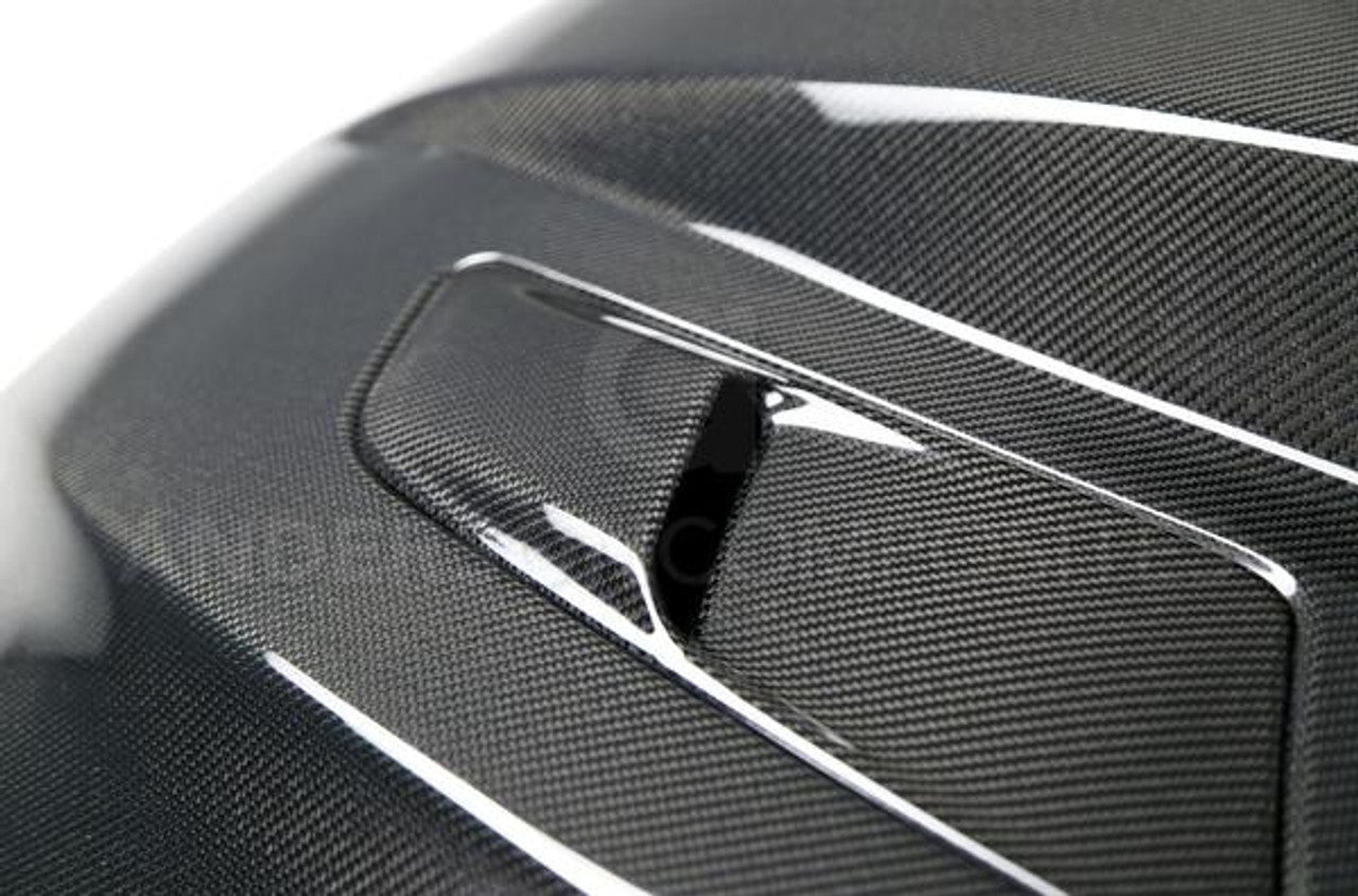 Anderson Composites 3" Double Sided Carbon Fiber Cowl Hood (15-17 Mustang) AC-HD15FDMU-CJ-DS