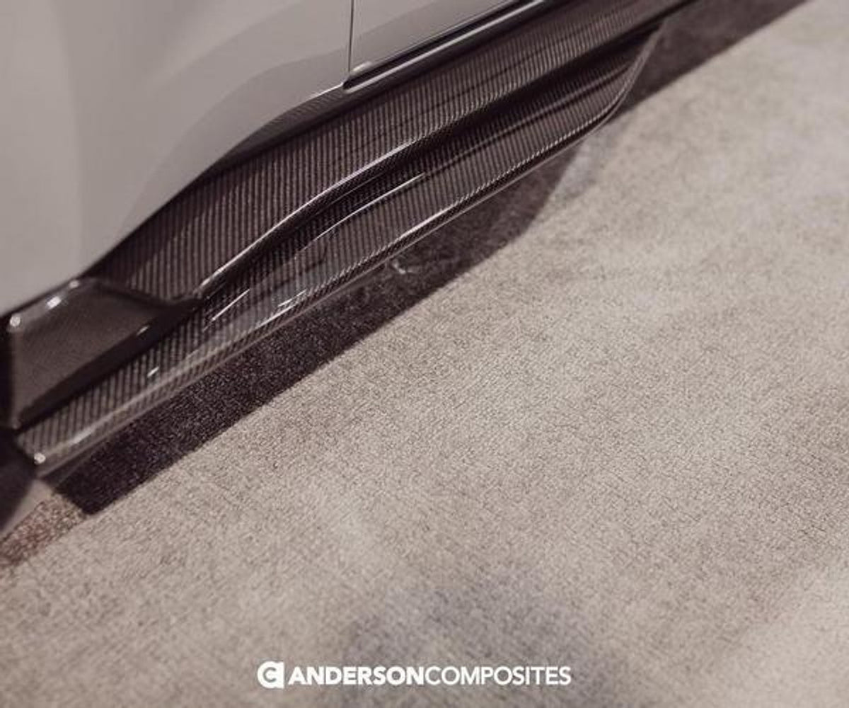 Anderson Composites Carbon Fiber Rocker Panel Splitter Extensions Pair (2020-2022 Shelby GT500) AC-SX20FDMU500