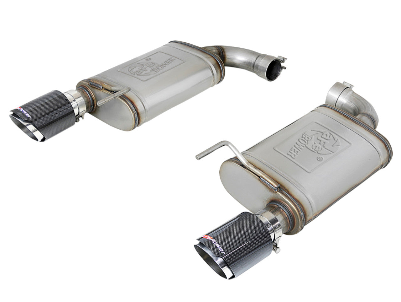 aFe MACH Force Xp SS Axle Back Exhaust System w/ Carbon Fiber Tips 15-17 Ford Mustang GT V8-5.0L - 49-43105-C
